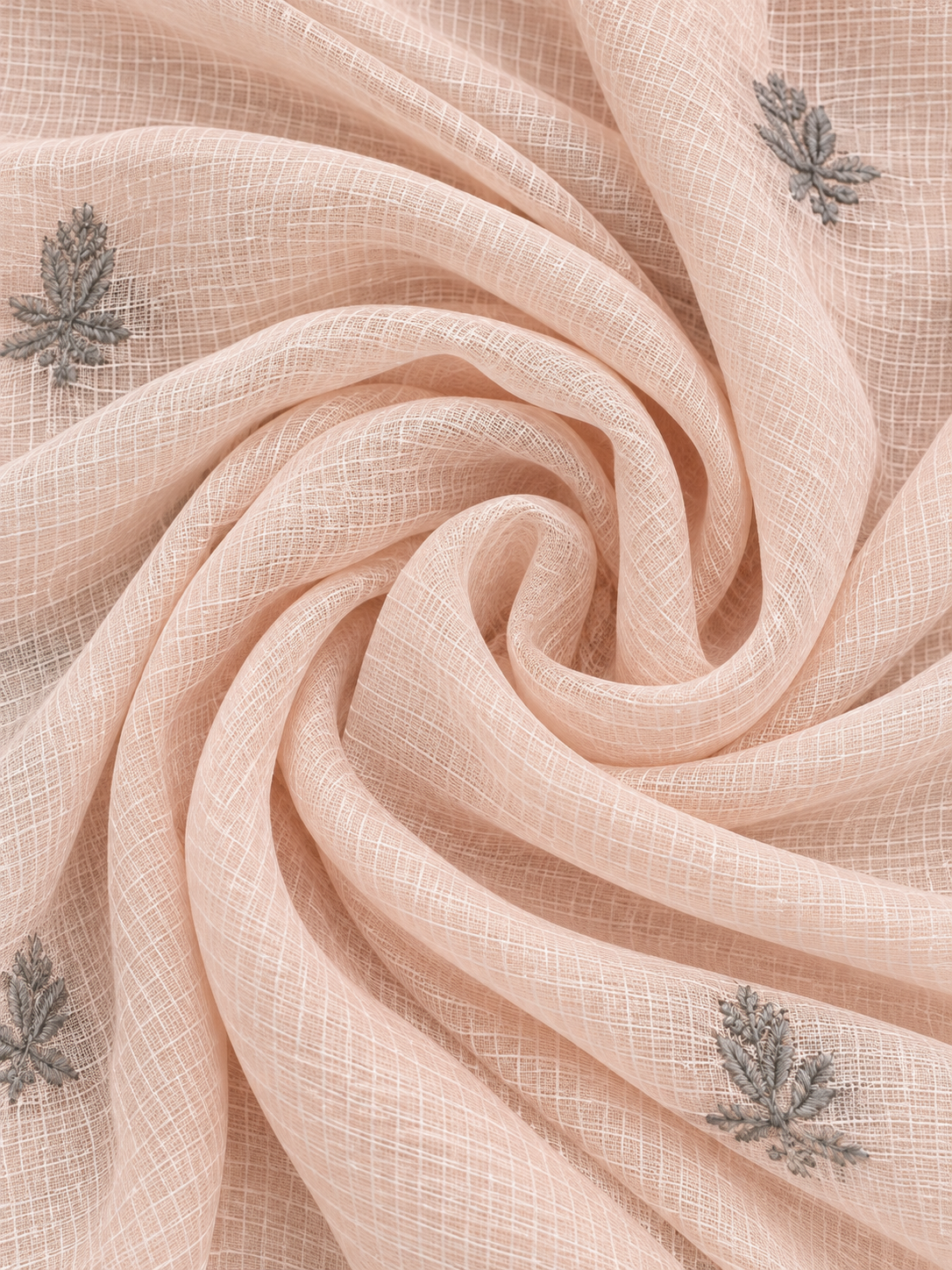 NAZAIRA Women's Peach Kota Cotton Unstitched 2 Piece Suit Dress Material with Dupatta | Lucknow Chikankari Hand Embroidery, Applique & 3D Work | Heavy Dupatta, Wedding & Festive