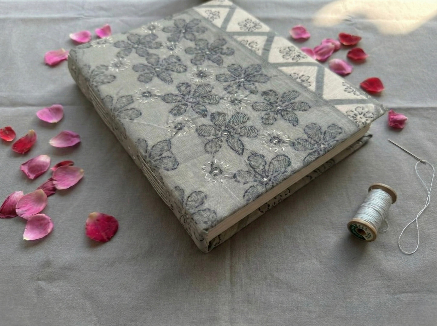 Grey Cotton Lucknowi Chikankari Unstitched Suit Set for Women with Hand Embroidery – Kurta Fabric, Dupatta & Bottom 3 Piece Ethnic Dress Material